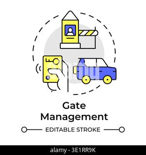 Gate management multi color concept icon Stock Vector
