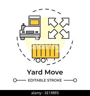 Yard move multi color concept icon Stock Vector