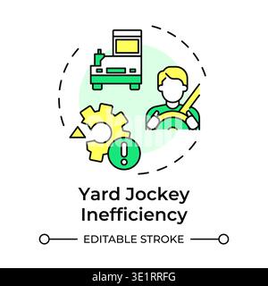 Yard jockey inefficiency multi color concept icon Stock Vector