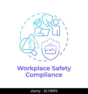 Workplace safety compliance blue gradient concept icon Stock Vector