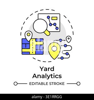 Yard analytics multi color concept icon Stock Vector