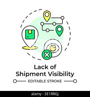 Lack of shipment visibility multi color concept icon Stock Vector