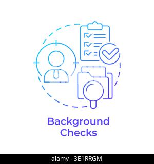 Background checks blue gradient concept icon Stock Vector