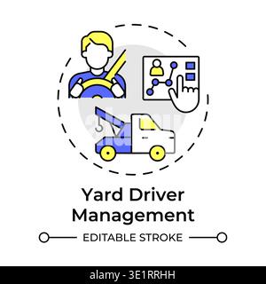 Yard driver management multi color concept icon Stock Vector