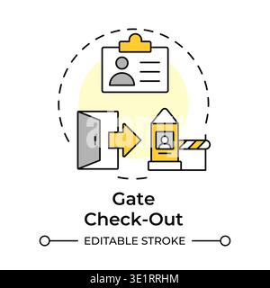 Gate check out multi color concept icon Stock Vector
