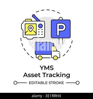 Asset tracking multi color concept icon Stock Vector