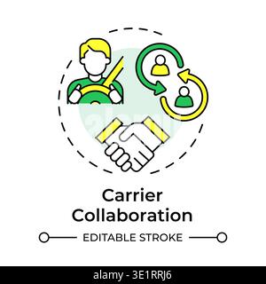 Carrier collaboration multi color concept icon Stock Vector