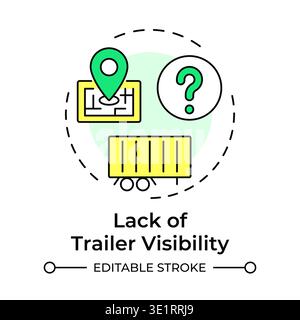 Lack of trailer visibility multi color concept icon Stock Vector