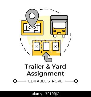 Trailer and yard assignment multi color concept icon Stock Vector