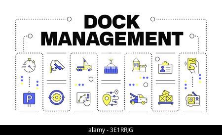 Dock management word concept isolated on white Stock Vector