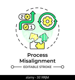 Process misalignment multi color concept icon Stock Vector