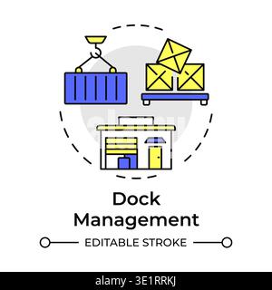 Dock management multi color concept icon Stock Vector