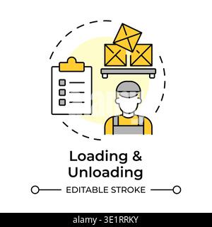 Loading and unloading multi color concept icon Stock Vector