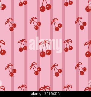 Whimsy Cute Red Cherry pattern Stock Vector
