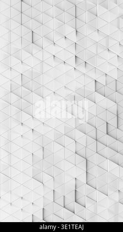 Abstract background surface featuring a dynamic geometric pattern of white triangular shapes, creating a modern clean texture Stock Photo