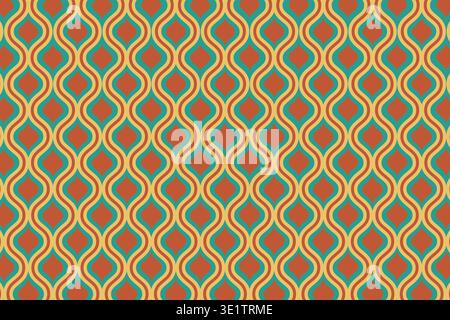 Classic ogee pattern. Wavy textile or wallpaper design. Elegant geometric print. Traditional Middle Eastern or African motif. Abstract serpentine ornament. Vector illustration. Stock Vector