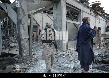 Kabul, Afghanistan. 17th Mar, 2026. Taliban security forces roam the shattered ruins of the drug rehabilitation hospital following an airstrike, which killed and injured hundreds. The Taliban government has blamed the attack on Pakistan, while Pakistani officials have categorically rejected the allegations. Credit: Sami Jan/dpa/Alamy Live News Stock Photo