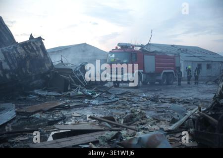 Kabul, Afghanistan. 17th Mar, 2026. A first responder vehicle stands at the site of an airstrike on a drug rehabilitation hospital in Kabul, which killed and injured hundreds. The Taliban government has blamed the attack on Pakistan, while Pakistani officials have categorically rejected the allegations. Credit: Sami Jan/dpa/Alamy Live News Stock Photo