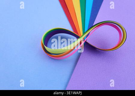 Rainbow infinity symbol representing neurodiversity and autism awareness Stock Photo