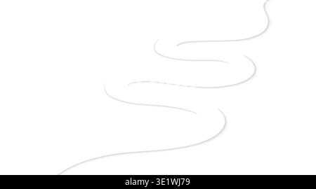 3d asphalt road track, winding highway, curve map road, long pathway route. Isolated vector realistic traffic car lane for urban and city transport, race, speedway path. Navigation and travel symbol Stock Vector