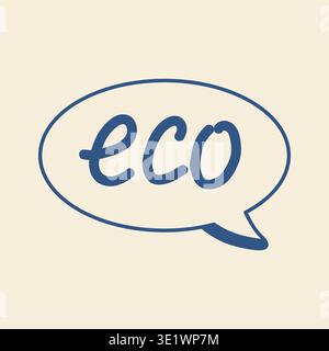 Hand drawn speech bubble with eco typography doodle vector design element Stock Vector