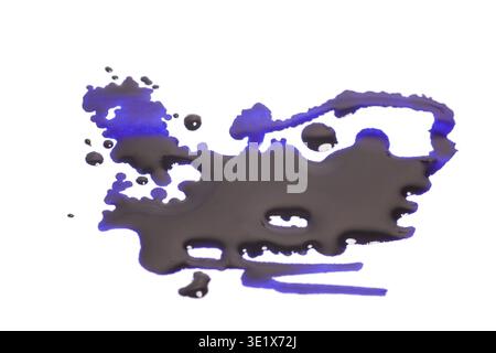 Blots of ink isolated on white Stock Photo