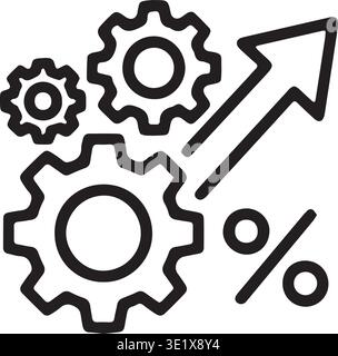 Automation and optimization icon Black line art vector in black and ...