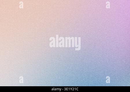 Soft pastel gradient background featuring peach, purple and blue colors with subtle noise texture Stock Photo