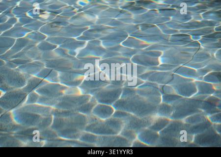 Water ripples created by light in clear pool Stock Photo
