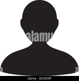 Generic Anonymous User Profile Avatar Silhouette Icon Black And White Stock Vector