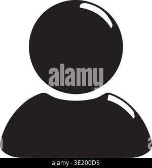 Glossy three dimensional user bust icon with highlight and shadow Stock Vector
