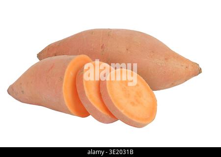 Sweet potato isolated on white background with full depth of field Stock Photo