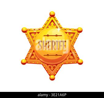 Sheriff star badge of Wild West police officer Stock Vector