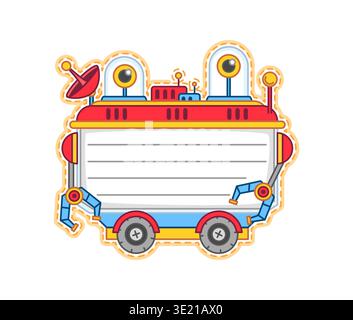 Cartoon robot for kids memo note, message sticker Stock Vector