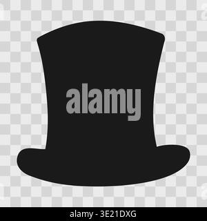 Silhouette of a leprechaun hat Dark cap St Patricks greeting or Groundhog Day Minimalist flat design. Isolated Vector illustration Greetings Thematic cards design element media post, promo banner, tag Stock Vector
