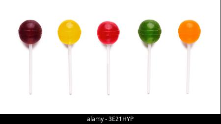 Set of colorful lollipops isolated on white Stock Photo