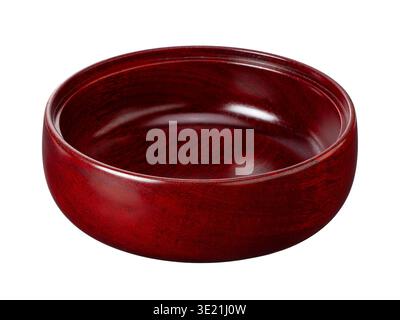 Empty traditional Japanese lacquered wooden bowl isolated on white background Stock Photo