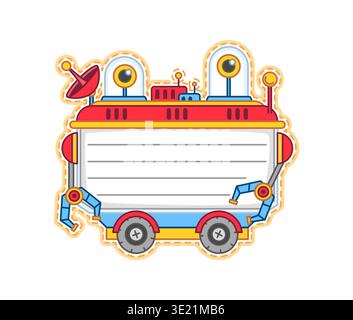 Cartoon robot for kids memo note, message sticker Stock Vector