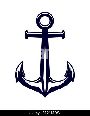 Ship anchor icon, ship boat sail nautical symbol Stock Vector