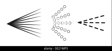 Spray icon set. Water drop hairspray Stock Vector