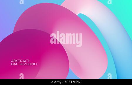 Trendy abstract background with colorful gradient fluid wave. 3d flow shape art design Stock Vector