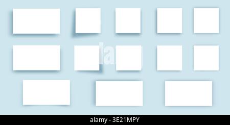 Button shadows collection. Simple shapes with shadow overlay effect Stock Vector