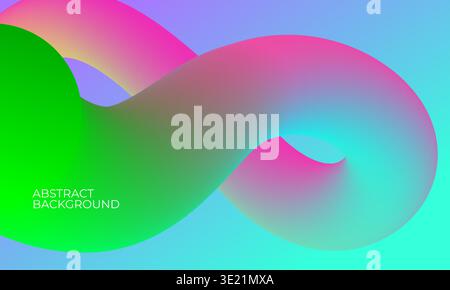 Trendy abstract background with colorful gradient fluid wave. 3d flow shape art design Stock Vector