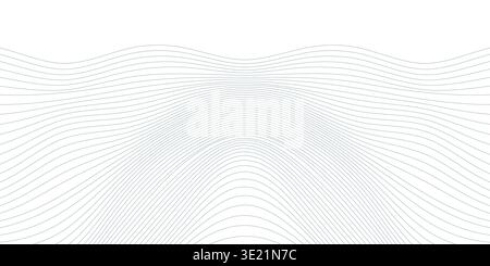 Abstract minimal background with thin wavy lines. Dynamic stripes pattern Stock Vector