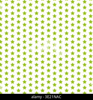 Seamless star pattern. Geometric wallpaper with green stars and yellow shadows Stock Vector