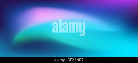 Abstract wavy liquid background. Gradient mesh in dark green, blue, purple vivid color. Stock Vector