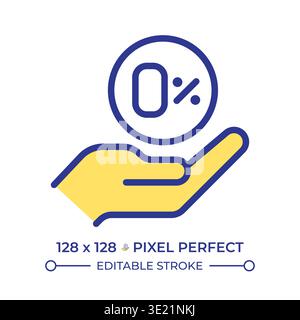 Tax free pixel perfect line color icon Stock Vector