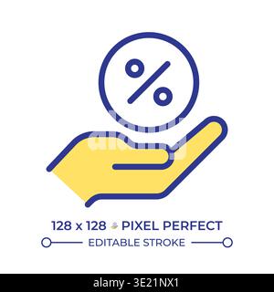 Commission pixel perfect line color icon Stock Vector