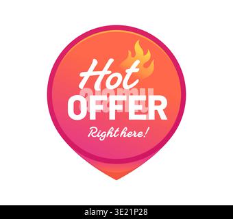 Round sale tag sticker, hot offer price badge Stock Vector