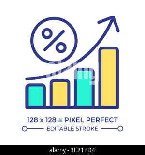 Gross profit pixel perfect line color icon Stock Vector